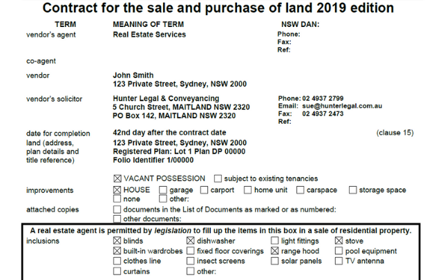 Sale Contract Example